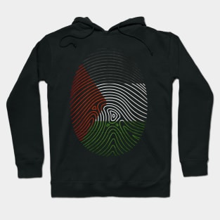 Palestine Is In My Blood - The Finger Print Palestinian Flag Hoodie